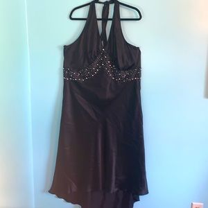 Beautiful Lane Bryant size 22 midi black Halter dress with beading NWT